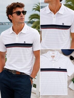 Original Penguin Striped Polo Shirt Men’s Small